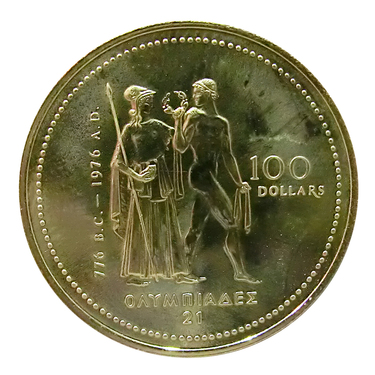Goldmnze Canada 100 Dollar 1976 Olympische Spiel Montreal 585 GG